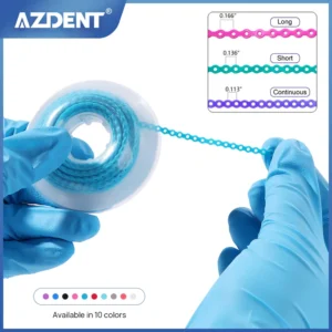 Dental ortodontico elastico Ultra Power Chain elastico lungo/corto/continuo 15 piedi/rotolo materiale ortodontico dentale